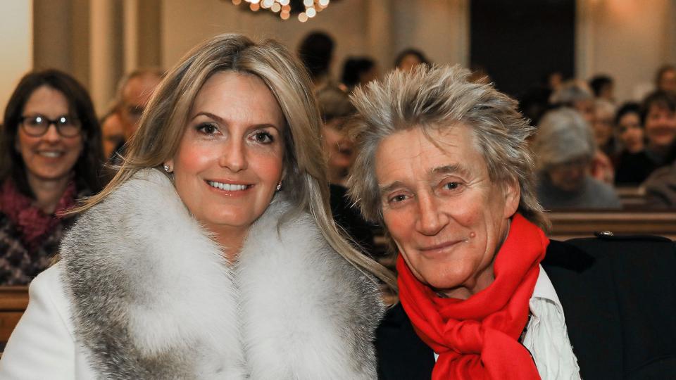 Penny Lancaster and Rod Stewart attend the Chain Of Hope Carol at St Marylebone Parish Church on December 14, 2017 in London, England