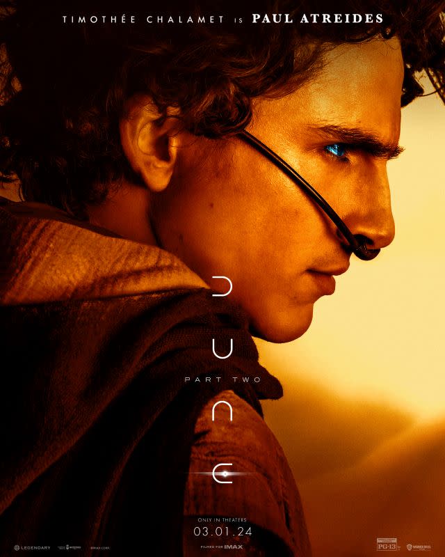 Timothee Chalamet Dune Part Two poster