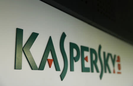 The logo of Russia's Kaspersky Lab is on displayat the company's office in Moscow, Russia October 27, 2017. REUTERS/Maxim Shemetov/Files