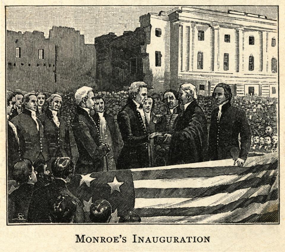 James Monroe at his inauguration; he was president&nbsp;1817-1825.