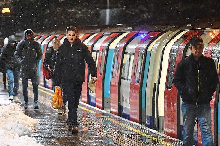 No way in: commuters in London faced delays on the Tube after Sunday's snowfall