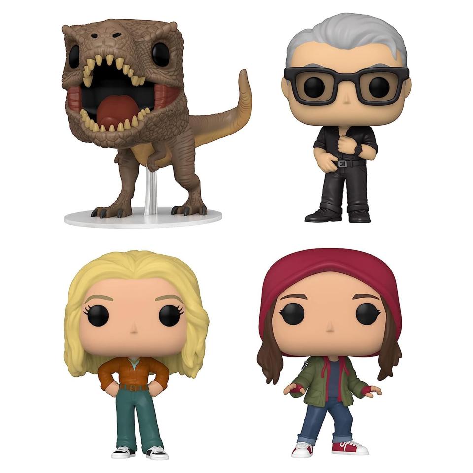 Funko Pop! Movies: Jurassic World 3 Dominion Collectors Set - 4 Figure Set: T.Rex, Dr. Ian Malcolm, Dr. Ellie Sattler, Maisie