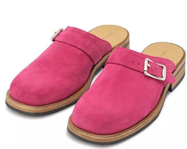 hot pink trend Our-Legacy-Mens-Camion-Suede-Mule-Sandals