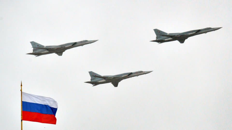 File photo of Russian Tupolev Tu-22M supersonic bombers. - YURI KADOBNOV/AFP/Getty Images