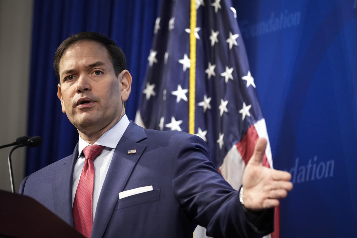 Sen. Marco Rubio, R-Fla., at the microphone.