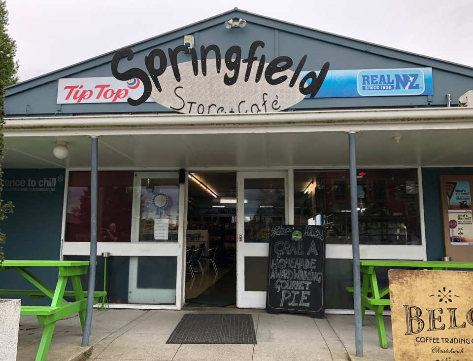 Photo of the Springfield Store and Cafe in new Zealand with the "rudest woman in the county". 