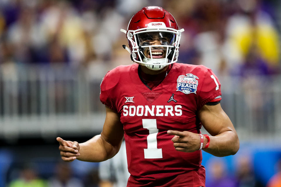 Former Oklahoma QB Jalen Hurts has a big opportunity to boost his draft stock at the 2020 Senior Bowl. (Photo by Carmen Mandato/Getty Images)