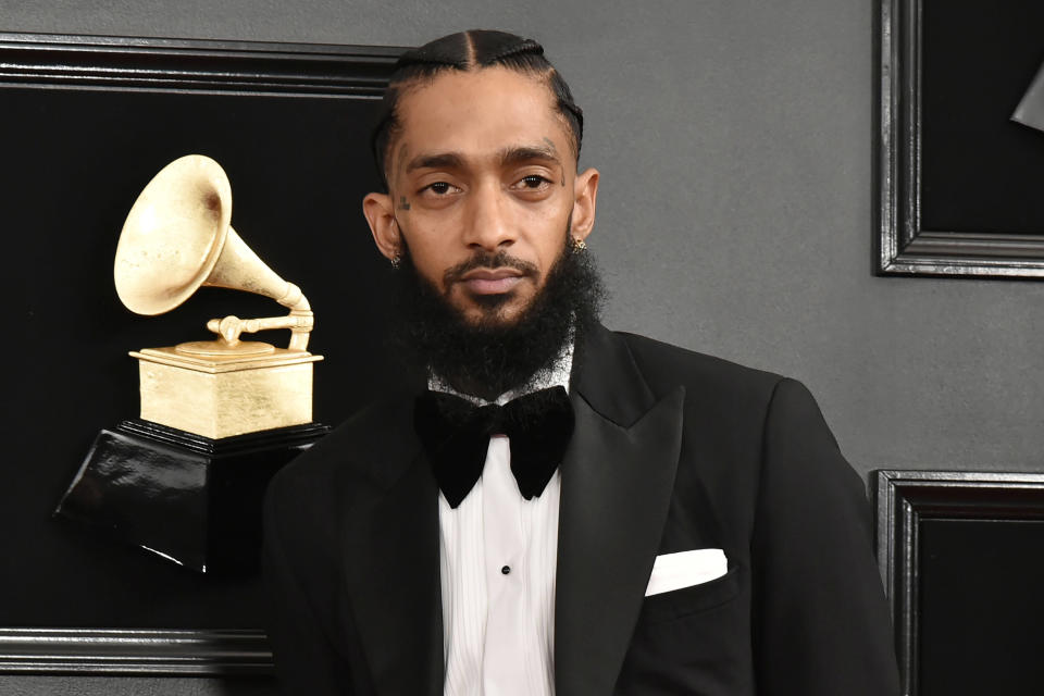 Nipsey Hussle was nominated for best rap album at the Grammy Awards. Source: Getty