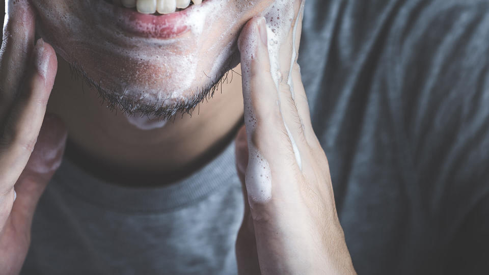 Men cleansing shave