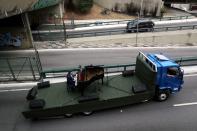 Pianist Rodrigo Cunha serenades from an open truck the lonely mothers in quarantine as the spread of the coronavirus disease (COVID-19) continues in Sao Paulo