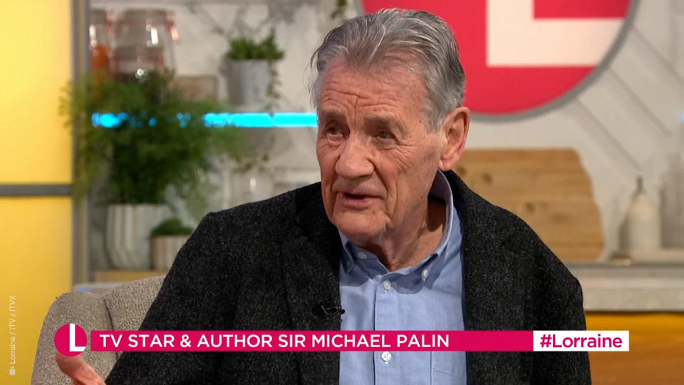 Michael Palin appeared on Lorraine on his 58th wedding anniversary. (ITV screengrab)