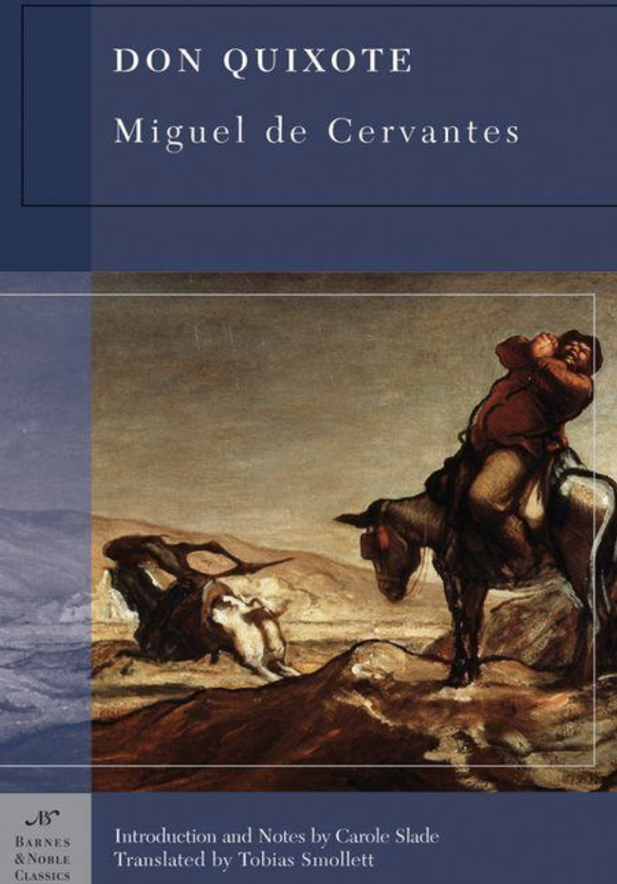 "Don Quixote" Barnes & Noble Classic cover with two men on horses