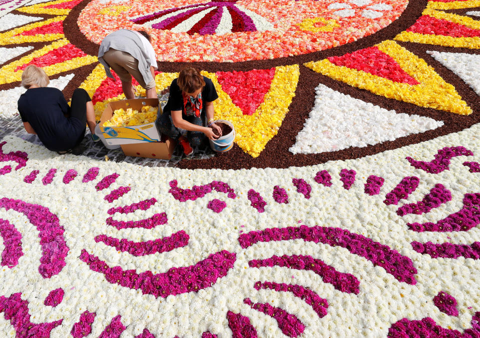 FOTOS | México protagoniza tradicional alfombra floral gigante de Bruselas