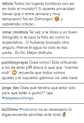 Comentarios de usuarios de Instagram