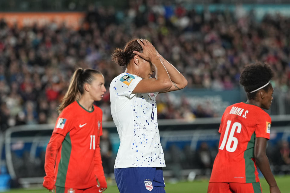 The USWNT failed to win its group and now must face the winner of Group G on Sunday at 5 a.m. ET. (Photo by Ulrik Pedersen/DeFodi Images via Getty Images)