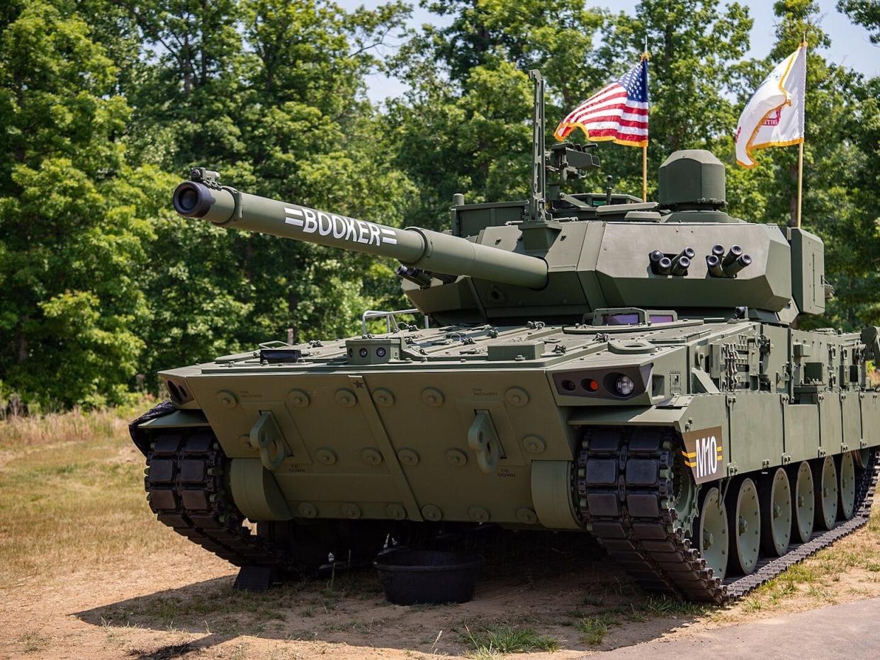 M10 Booker at its unveiling event during the 248th Army Birthday Festival at the National Museum of the United States Army on 10 June 2023