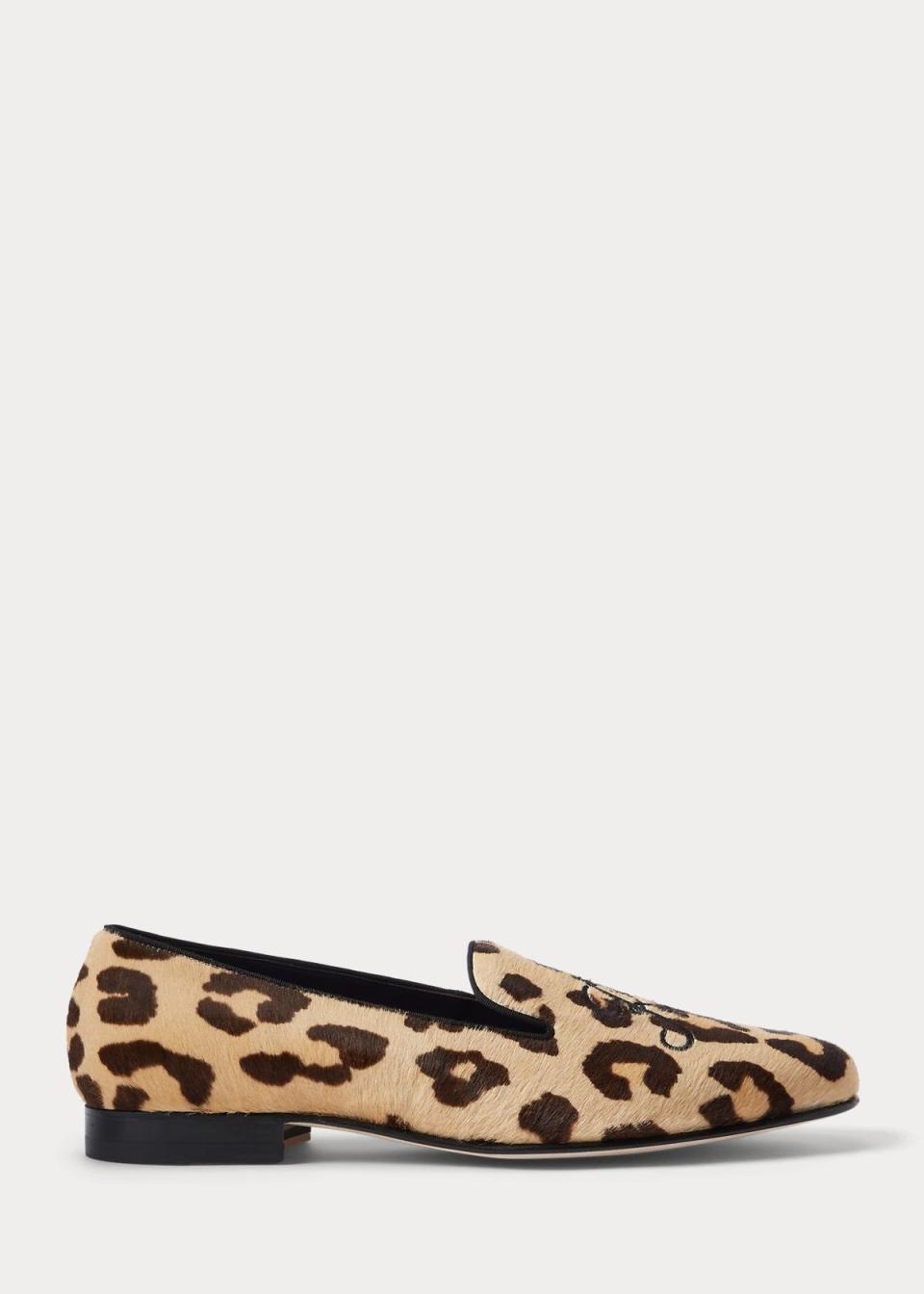 Ralph Lauren, Alonzo Leopard-Print Haircalf Slipper, £940, ralphlauren.co.uk (Ralph Lauren)