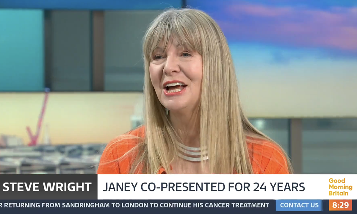 Janey co-presented with Steve Wright for 24 years. (ITV screengrab)