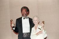 <p><a href="https://www.goldenglobes.com/articles/golden-globe-fun-facts-and-figures" rel="nofollow noopener" target="_blank" data-ylk="slk:Jessica Tandy;elm:context_link;itc:0;sec:content-canvas" class="link ">Jessica Tandy</a> won in 1990 for her performance in <em>Driving Miss Daisy</em>.</p>