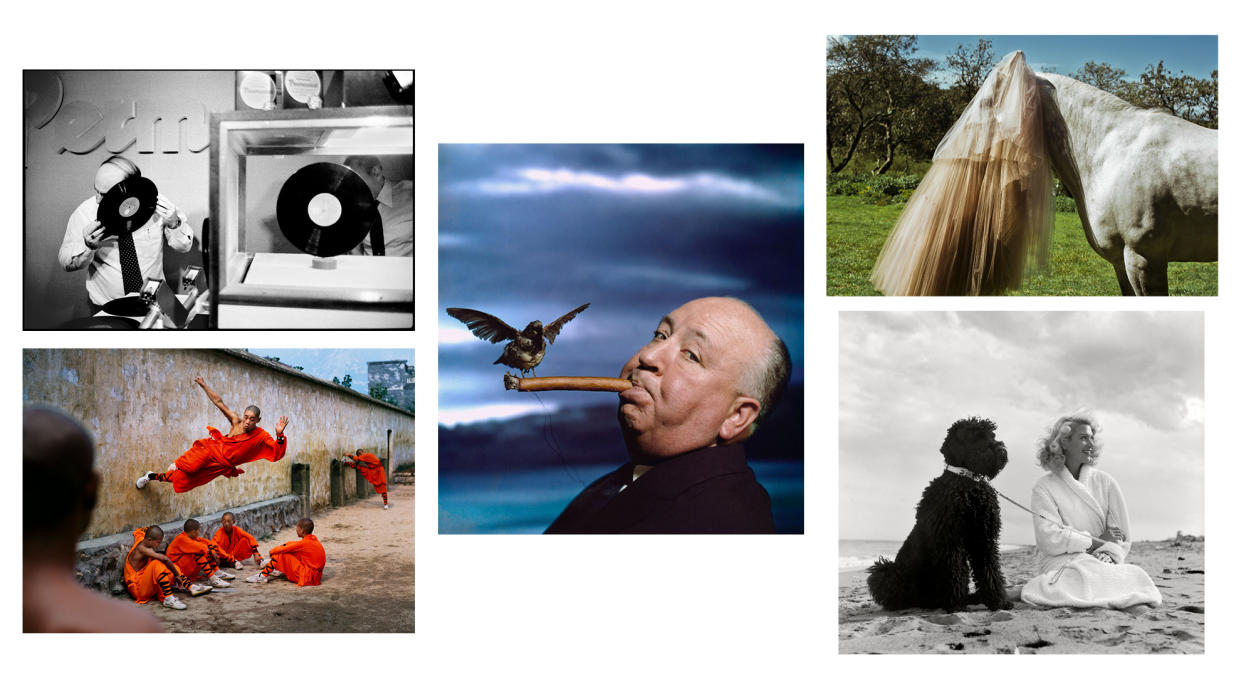  Composite image of five photographs featuring in the Magnum Square Sale May 2024 with the theme Fables, in partnership with Granta. 