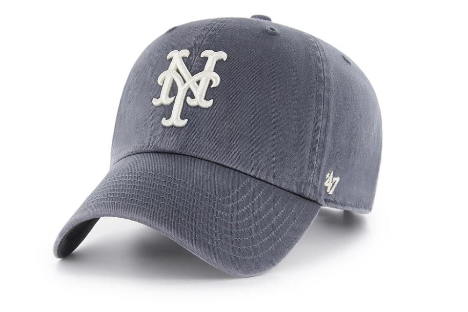 ’47 Brand New York Mets “Clean Up” cap, $30 at <a href="https://www.detroitgamegear.com/product=/new-york-mets-47-brand-vintage-navy-clean-up-adjustable-hat/" rel="nofollow noopener" target="_blank" data-ylk="slk:Detroit Game Gear;elm:context_link;itc:0;sec:content-canvas" class="link ">Detroit Game Gear</a>