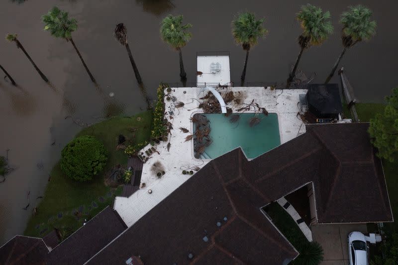 Aftermath of Hurricane Nicholas in League City, Texas