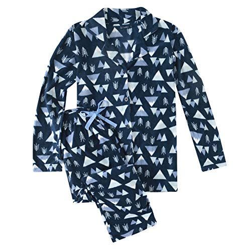 7) Patterned Button-Up Fleece Pajamas