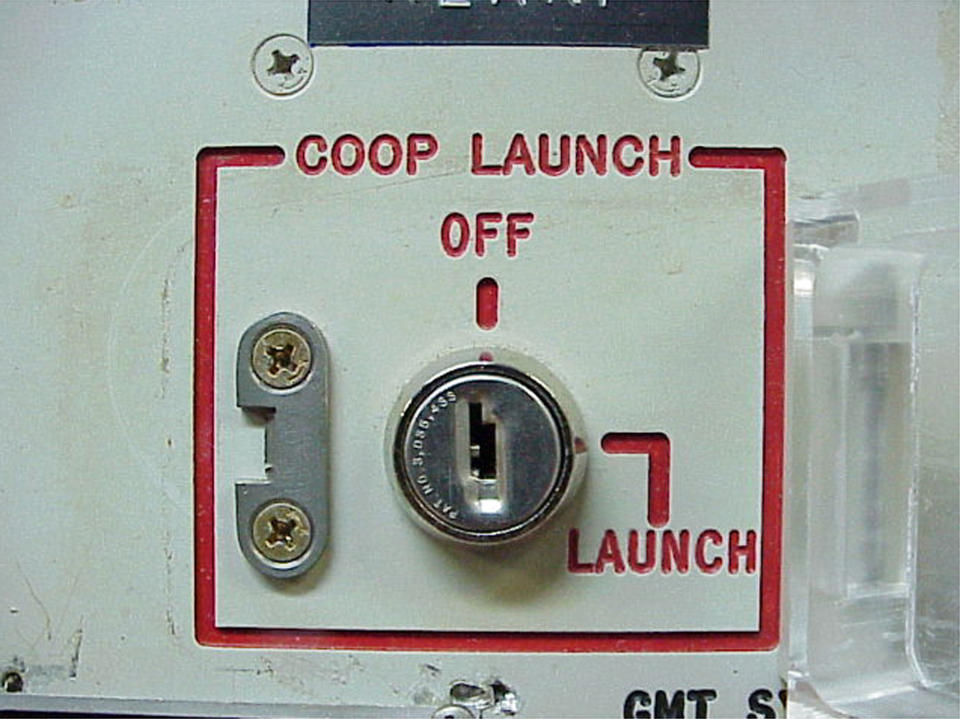 FILE - This 2002 file photo provided by the National Park Service shows the launch key mechanism at the deactivated Delta Nine Launch Facility near Wall, S.D. Failings exposed last spring at an Air Force nuclear missile base, described by one officer as “rot” in the ranks, were even worse than originally reported, according to documents obtained by The Associated Press. All the staff involved with missile operation at Minot Air Force Base, N.D., passed an inspection with a “marginal” rating, the equivalent of a D in school _ and that was only because of good marks received by people like cooks or facilities managers. The men and women entrusted with launch keys to 150 Minuteman 3 intercontinental ballistic missiles would have flunked. (AP Photo/Minuteman Missile NHS)