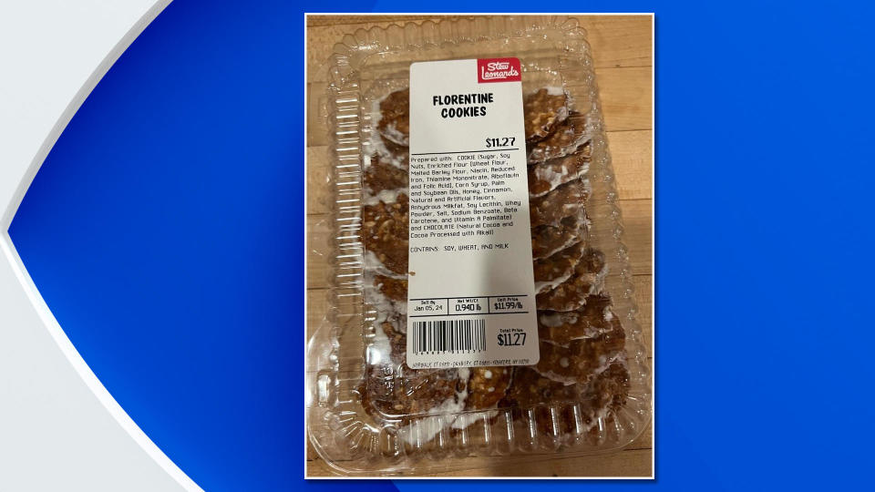 The cookies were mislabeled and did not indicate that they contained nuts.  / Credit: Connecticut Department of Consumer Protection