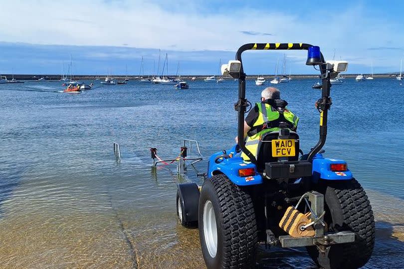 Holyhead RNLI volunteers head back to shore on Sunday