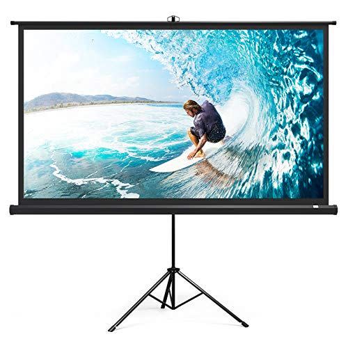 6) TaoTronics Projector Screen with Stand, TT-HP020 Indoor Outdoor Movie Projection Screen 4K HD with Wrinkle-Free Design (Easy to Clean, 1.1Gain, 160° Viewing Angle & Includes A Carry Bag)
