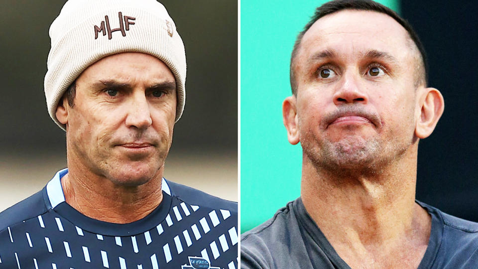 Matty Johns and Brad Fittler, pictured here in State of Origin camp.