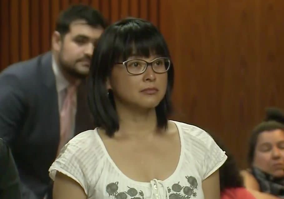 Felarca was arraigned this month on charges stemming from the year-old protest. (Photo: KPIX TV)