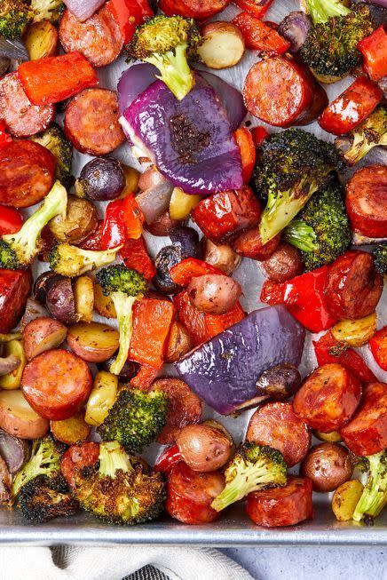 sheet pan sausage and vegetables