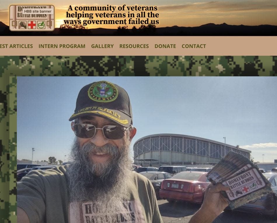 Edward Vallejo is shown outside the Crossroads of the West Gun Show in December 2021 in Phoenix, one month before his arrest on seditious conspiracy charges related to the U.S. Capitol riot.