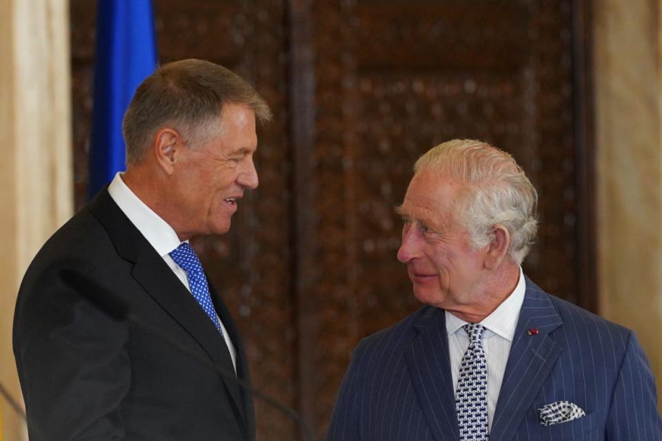 <div class="inline-image__caption"><p>Britain's King Charles and Romania's President Klaus Iohannis meet at Cotroceni Palace, in Bucharest, Romania, June 2, 2023.</p></div> <div class="inline-image__credit">REUTERS/Andreea Campeanu</div>