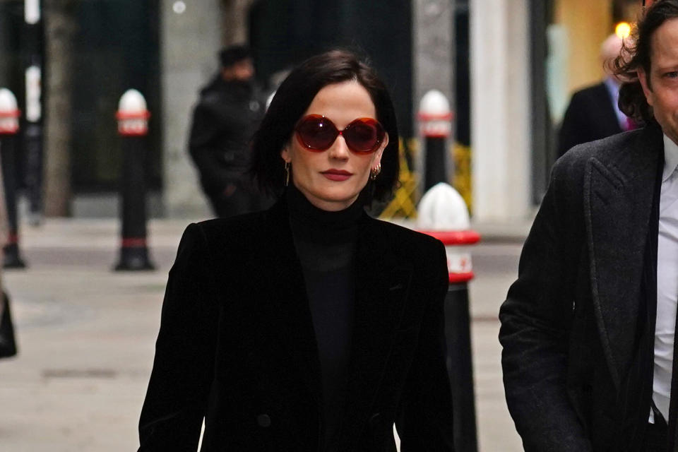 Eva Green arrives at the Rolls Building, London, for her High Court legal action over payment for a shuttered film project. The actress is suing production company White Lantern Films over the shuttered British film project A Patriot. Picture date: Tuesday January 31, 2023. (Photo by Jordan Pettitt/PA Images via Getty Images)