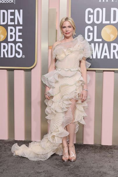 PHOTO: Michelle Williams attends the 80th Annual Golden Globe Awards at The Beverly Hilton on Jan. 10, 2023, in Beverly Hills, Calif. (Amy Sussman/Getty Images)