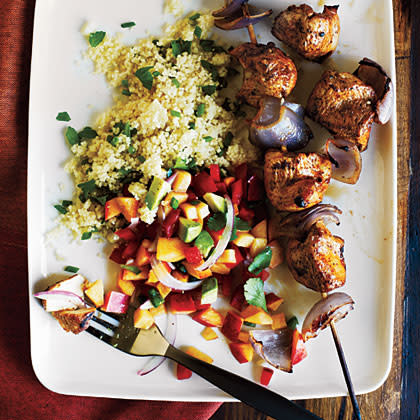 Chicken Kebabs and Nectarine Salsa