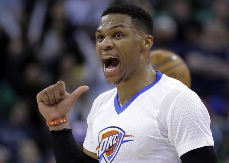 Russell Westbrook wants your attention. (AP)