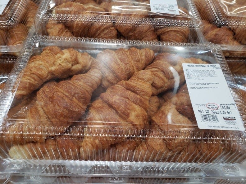 Clear package of kirkland's butter croissants at costco