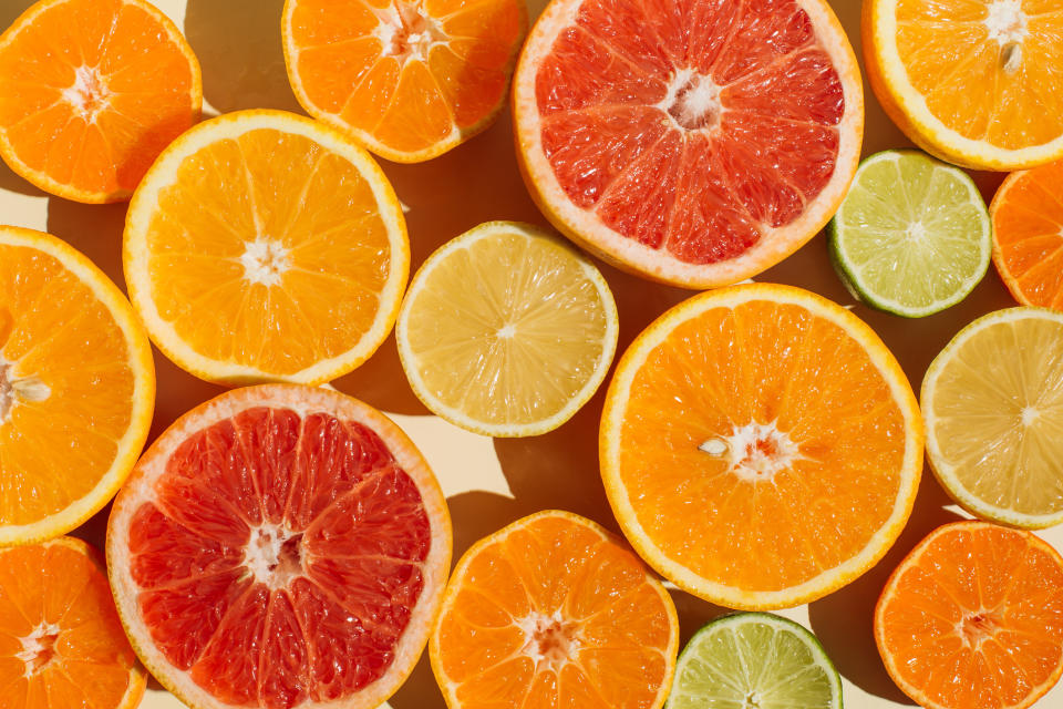 Pattern of slices citrus-fruit of Lemons, oranges, grapefruit, lime