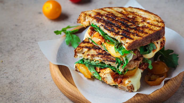 grilled sandwich on plate