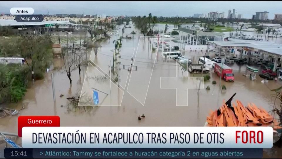 A general view of the damaged  beach resort following Hurricane Otis (via REUTERS)