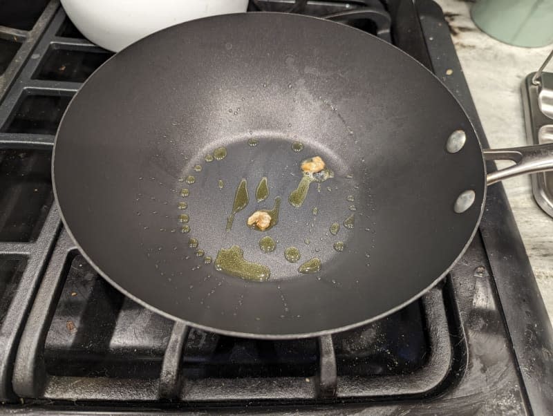 Seasoned wok.