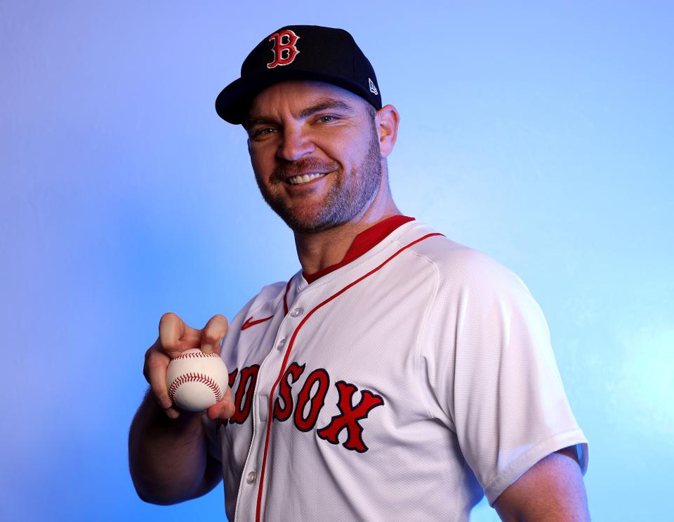 FORT MYERS, FLORIDA - FEBRUARY 20: Liam Hendriks of the Boston Red Sox poses for a portrait at JetBlue Park at Fenway South on February 20, 2024 in Fort Myers, Florida. (Photo by Elsa/Getty Images)