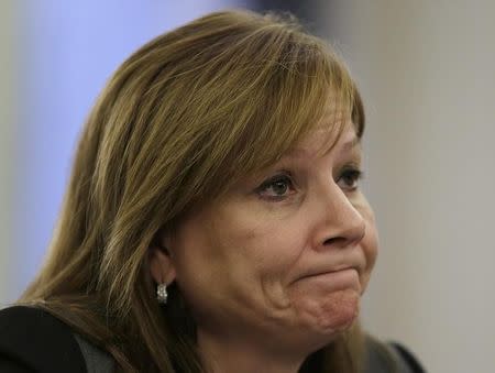 General Motors Chief Executive Mary Barra appears before a Senate Commerce, Science and Transportation Subcommittee in Washington July 17, 2014. REUTERS/Gary Cameron