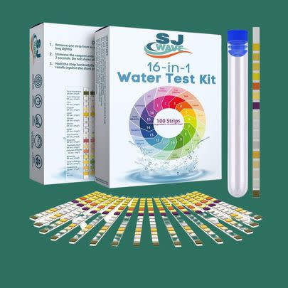 A 16-in-1 water quality testing kit