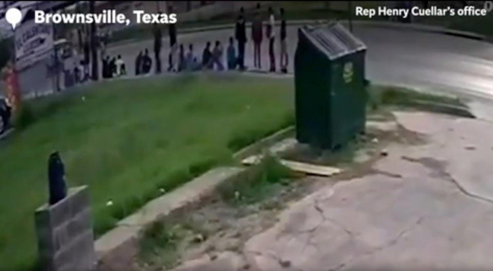 Footage captures the fatal crash at a migrant shelter in Brownsville (Rep Henry Cuellar’s office)