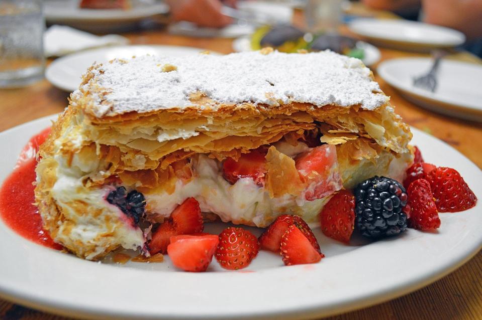 The French Pantry's napolean is one of its many freshly baked dessert offerings. The restaurant sells more than 200 slices of dessert each day.